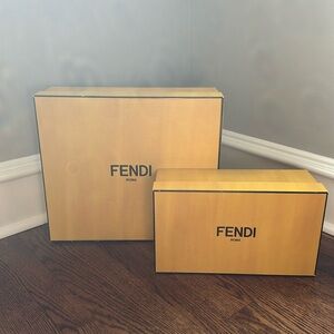 2 Fendi Yellow Black EMPTY Shoe & Boot Boxes